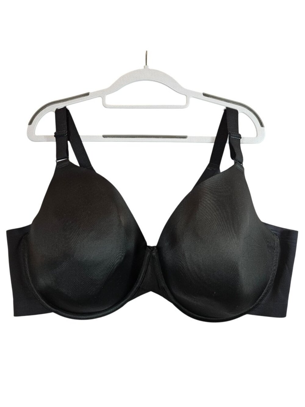 Cacique Black Lightly Lined Full Coverage Bra 46DDD  underwires smooth fit